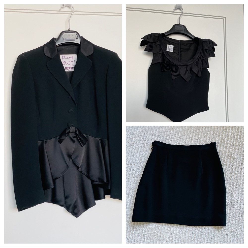Moschino Boutique Tuxedo Style 3 Piece Suit